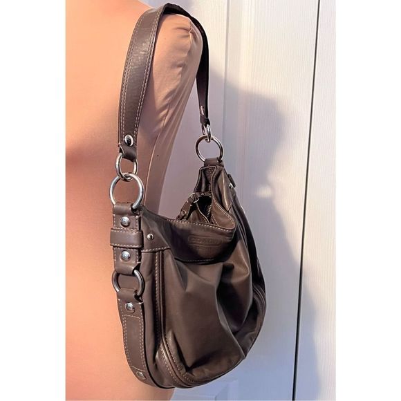 Coach Leather Hobo Shoulder Bag/Purse #L0920-F14707, Brown - Picture 2 of 15